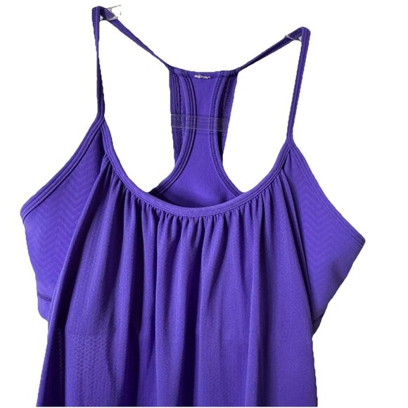 Lululemon No Limits Tank Top Women’s 8 Purple Built In Bra Layered Workout Gym - Picture 2 of 6